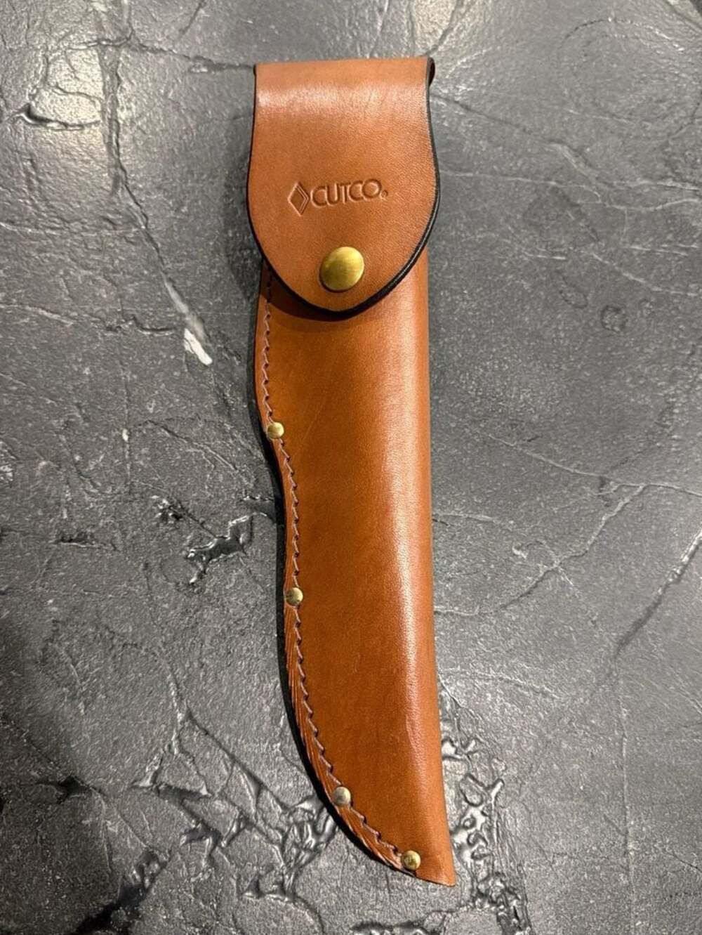 Cutco Genuine Brown Leather Hunting Knife Sheath - Made in USA